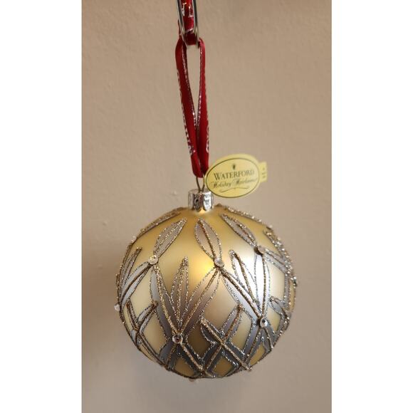 Waterford Crystal Lismore 60th Ball Gold n Silver Ornament Hand Signed 341/3500 - Picture 1 of 4